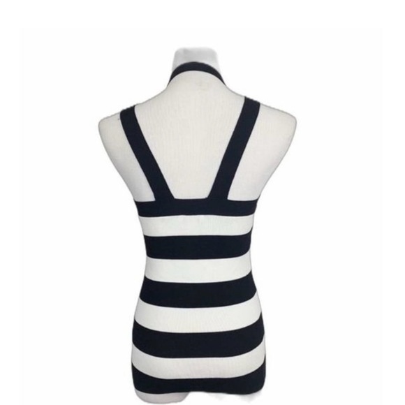 Black and White Striped Women's Top - Picture 2 of 5